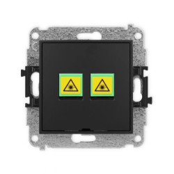 ICON Mechanizm gniazda światłowodowego/optycznego podwójnego, bez pola opisowego czarny mat 12IGOPBO-2