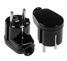 Wtyczka sieciowa czarna WT-16 kątowa 16A CB-80272