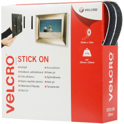 VELCRO&#xAE; Brand VEL-EC60220 Stick On Tape 20mm x 10m - Black