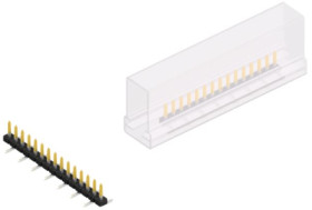 Pin header, 15 pole, pitch 2 mm, angled, black, SLY7SMD03615SSM