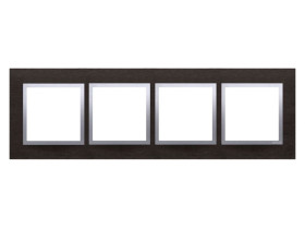 SIMON 54 Ramka 4 poczwórna Nature-Metal INOX YIN IP20/IP44* (*IP44-należy zastosować zestaw uszczelek DUN4) DRN4/78 KONTAKT SIMO