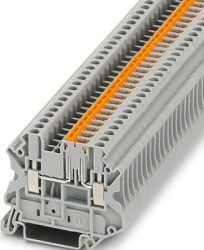 Knife disconnect terminal, screw connection, 0.14-4.0 mm², 2 pole, 20 A, 6 kV, gray, 3046376