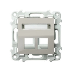 SZAFIR Obudowa gniazda podwójnego typu Keystone skośna kaszmirowy beż GPK-2ZS/p/83