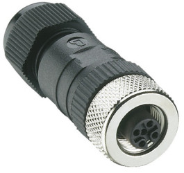 Jack, M12, 5 pole, screw connection, straight, 11221