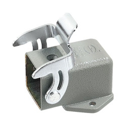 Harting 09 20 003 0801 Han&#xAE; 3 A Angled Base Panel Bulkhead Zinc Die-cast