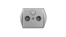 Trend Gniazdo Antenowe Rtv Przelotowe 9Db Srebrny Metalik 7G9p