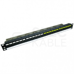 Patch panel RACK 19" kat.6 24p UTP z półką 1U czarny DataGate+ Molex