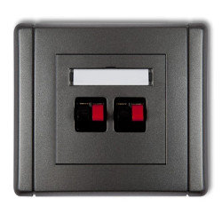 FLEXI Gniazdo głośnikowe podwójne grafitowy 11FGG-2