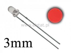 LED 3mm czerwona przezro. 5800mcd