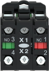 Toggle switch, 3 positions, illuminable, latching, 1 Form A (N/O) + 1 Form B (N/C), waistband round, green, front ring gray, 45°
