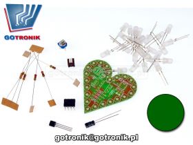 Migające serce LED - efekt świetlny (zielony)