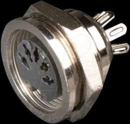 6-pin DIN chassis socket, screw coupling 240°