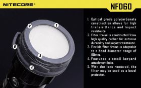 NiteCore NITNFD60 Dyfuzor MH40, TM11, TM15, EA8 i latarki o Ø 59 - 62 mm