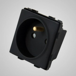 TouchMe Gniazdo z/u modułowe, czarne TM625B