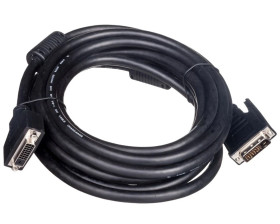 Kabel przedłużający DVI-D Dual Link Typ DVI-D(24+1)/DVI-D(24+1), M/Ż czarny 5m AK-320200-050-S
