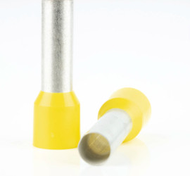 Insulated wire end ferrule, 6.0 mm², 26 mm/18 mm long, DIN 46228-4, yellow, BYB-4-18H0080