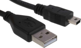Kabel USB, dł. 0.5m, kolor: Czarny
