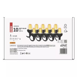 Łańcuch Party 10x 10 LED przeźroczyste 4,5m vintage P44 DCPV01