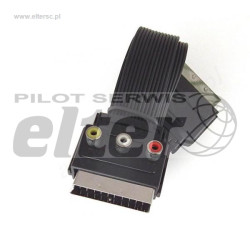 Kabel euro-scart wt/wt płaski- - 3xRCA cinch 1,5m