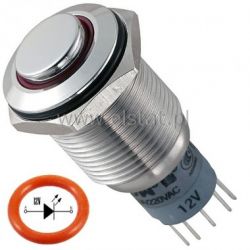 Przycisk chwilowy16mm wyst.LED pomarańcz 2xNO-NC