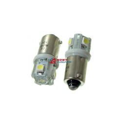 Dioda LED BA9S 1+4SMD W 12V BAX9S-09-W biała