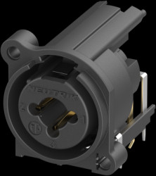 XLR/jack panel mount socket, 3 pole, gold-plated, polyamide, NCJ9FE-H-0