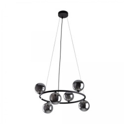 Lampa wisząca z kloszami na obręczy ANABELLE czarna 6xG9 6843 TK Lighting