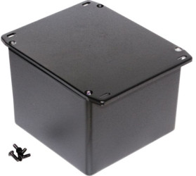 Aluminum enclosure, (L x W x H) 119 x 120 x 94 mm, black (RAL 9005), IP54, 1590VFLBK