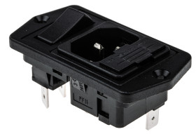 Złącze IEC IEC C14 Montaż na kołnierzu Męski 10A Proste liczba bezp 1 Szybkozłączne Bulgin