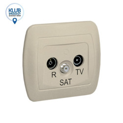 SIMON AKORD Gniazdo antenowe R-TV-SAT końcowe/zakończeniowe tłum.:1dB BEŻOWE AAS/12