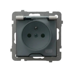 AS Gniazdo bryzgoszczelne z uziemieniem IP-44 wieczko przezroczyste kaszmir GPH-1GZ/m/82/d