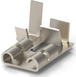 Uninsulated flat plug sleeve, 6.35 x 0.81 mm, 0.82 to 2.08 mm², AWG 18 to 14, steel, nickel-plated, 63901-3