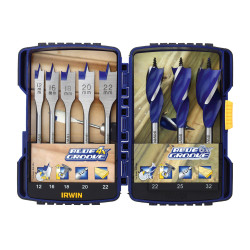 IRWIN&#xAE; 10507593 Blue Groove Auger &amp; Flat Drill Bit Set, 8 Piece
