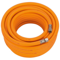 Sealey AHHC15 Air Hose 15m x Ø8mm Hybrid High Visibility with 1/4"BSP Unions