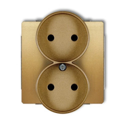 DECO Soft Gniazdo podwójne b/u do ramki złoty 29DGPRSO-2p