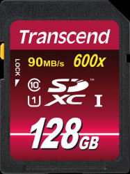 TS128GSDXC10U1 SDXC Card, 128GB Class10 UHS-I 600x Ultimate