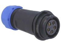 SPP2111-5GZ Gniazdo 5 pin na kabel (7-12mm) okrągły, lutowany, wodoodporny - gwint zewnętrzny 500V, 30A