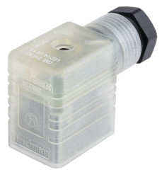 Złącze zaworu elektromagnetycznego B 2P+E 24 V Żeński LED: Tak dławnica M16 Wkręcane Hirschmann