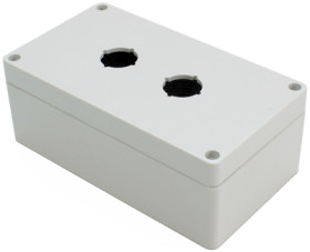 PC push button enclosure, (L x W x H) 160 x 89 x 61 mm, light gray (RAL 7035), IP66, 1554MPB2