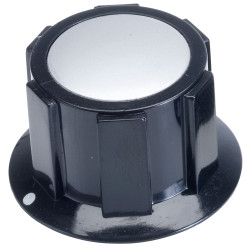 Cliff FC1616 K1C Knob Black - Satin Cap - 1/4&quot; 6.35mm Screw Fix