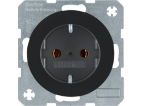BERKER R.1/R.3 Gniazdo schuko czarny 47432045 HAGER