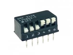 Dip switch x6 kątowy czarny