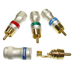 Wtyk RCA perłowy Złoty