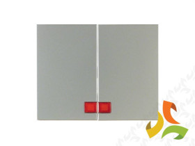 BERKER K.5 Klawisz podwójny z czerwoną soczewką do wyłącznika 2-klawiszowego stal szlachetna nierdzewna 14377004 HAGER