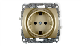 Trend Gniazdo Pojedyncze Z/U Schuko Złoty 6Gp-1Sp