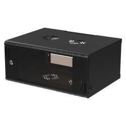 Szafa wisząca Professional 19" 4U, 450mm, drzwi szklane, czarna