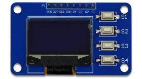 Moduł wyświetlacza OLED 0.96" 128x64 z 4 przyciskami IIC