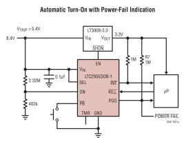 Pushbutton On/Off Controller with Automatic Turn-On