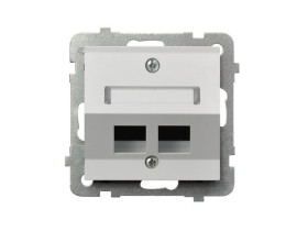 SONATA Pokrywa do gniazda komputerowe skośnego biała bez modułów GPK-2RS/p/00 OSPEL