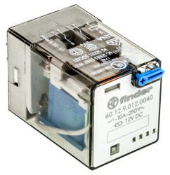 Przekaźnik mocy 12V dc DPDT Finder 1.3W, Wciskane 110Ω Styk płytki drukowanej